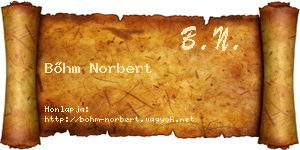 Bőhm Norbert névjegykártya