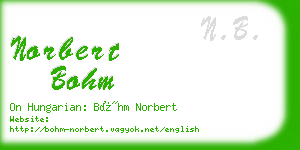 norbert bohm business card